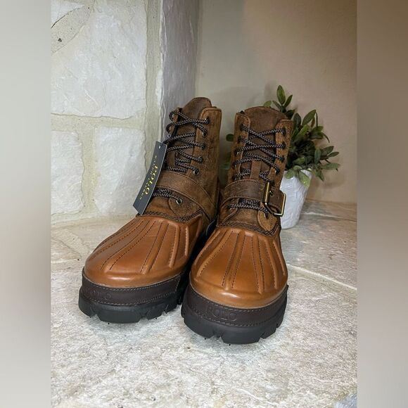 Polo Ralph Lauren Oslo High Waterproof Leather-Suede Boot 9.5 - Picture 2 of 10